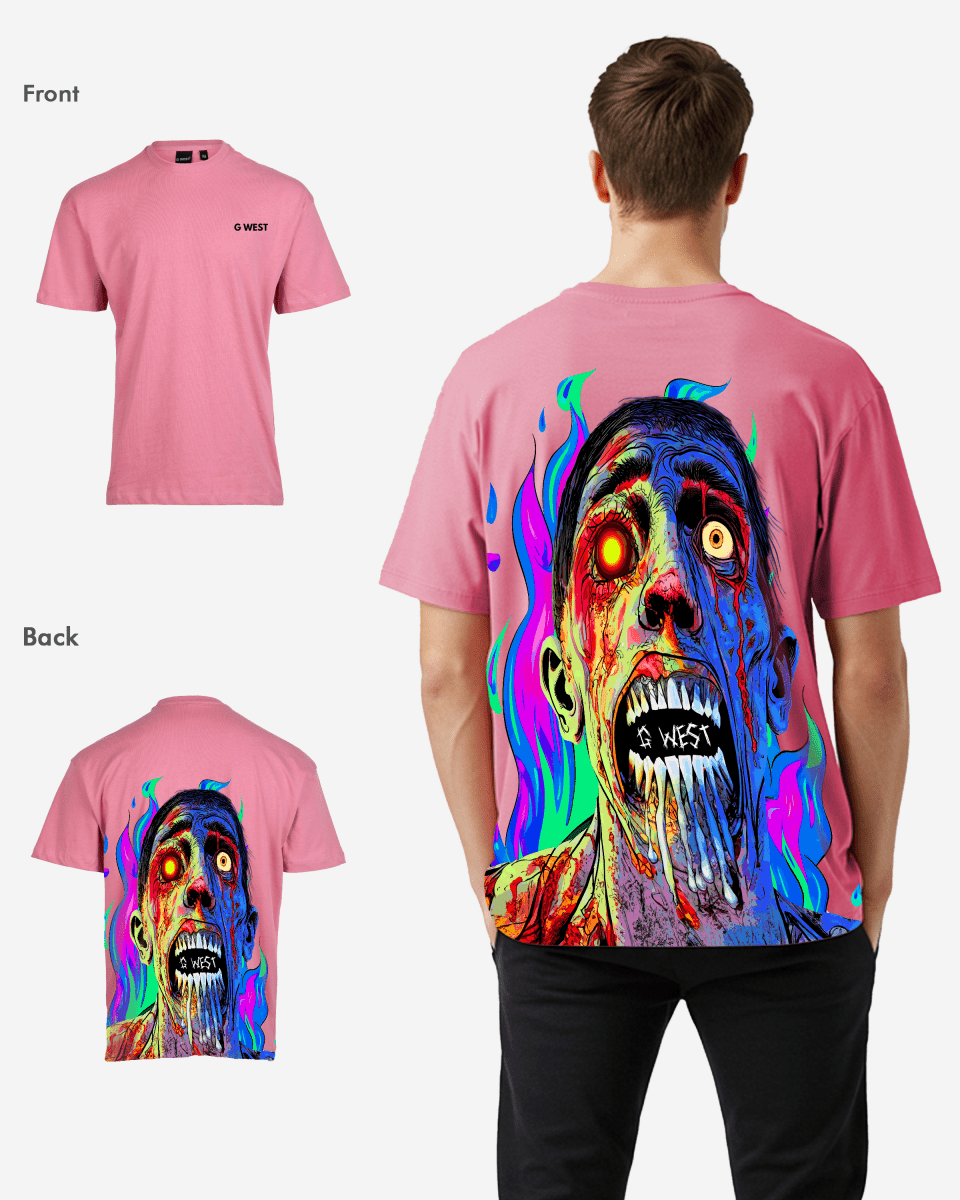 G West Oversized Flaming Zombie Tee