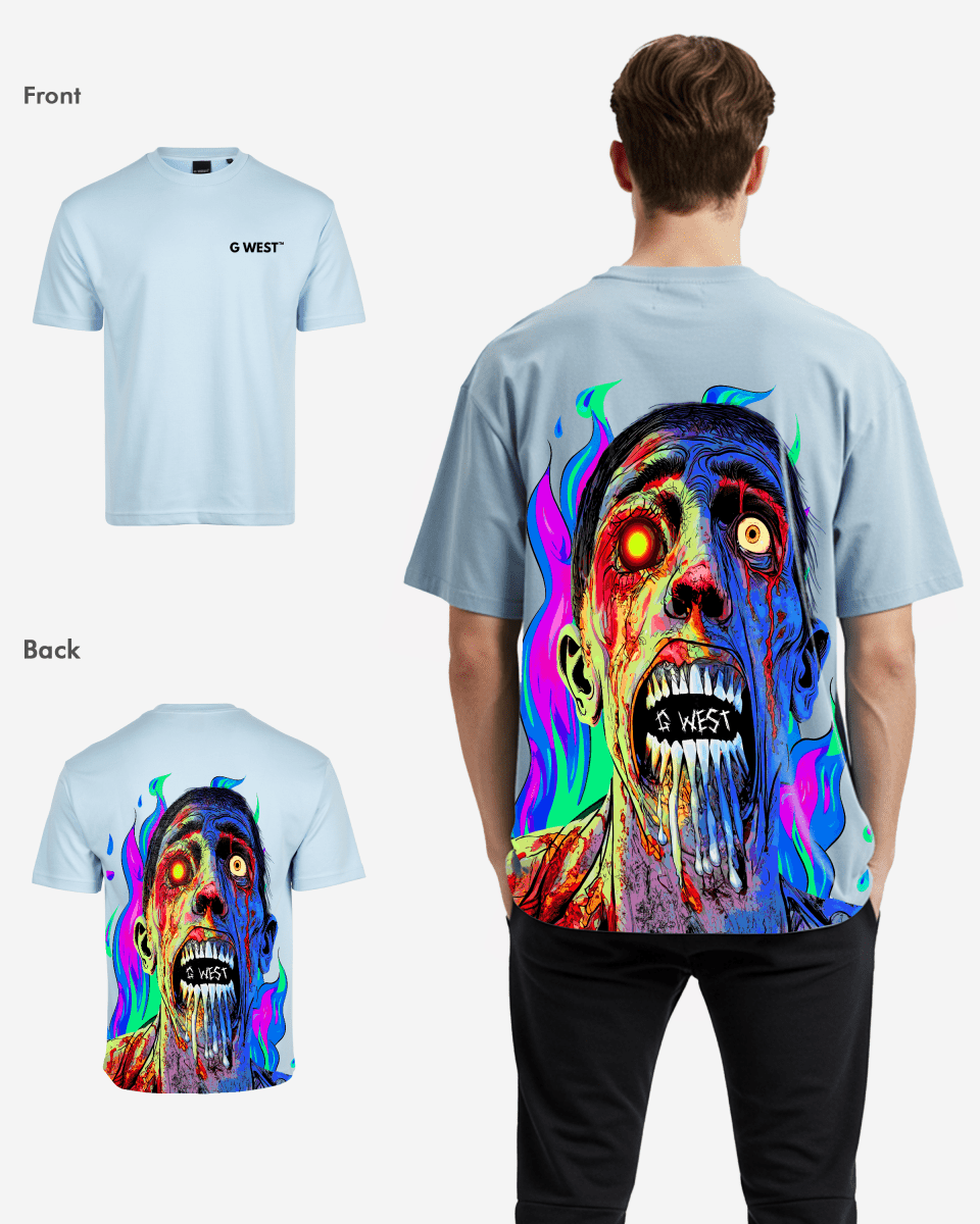 G West Oversized Flaming Zombie Tee