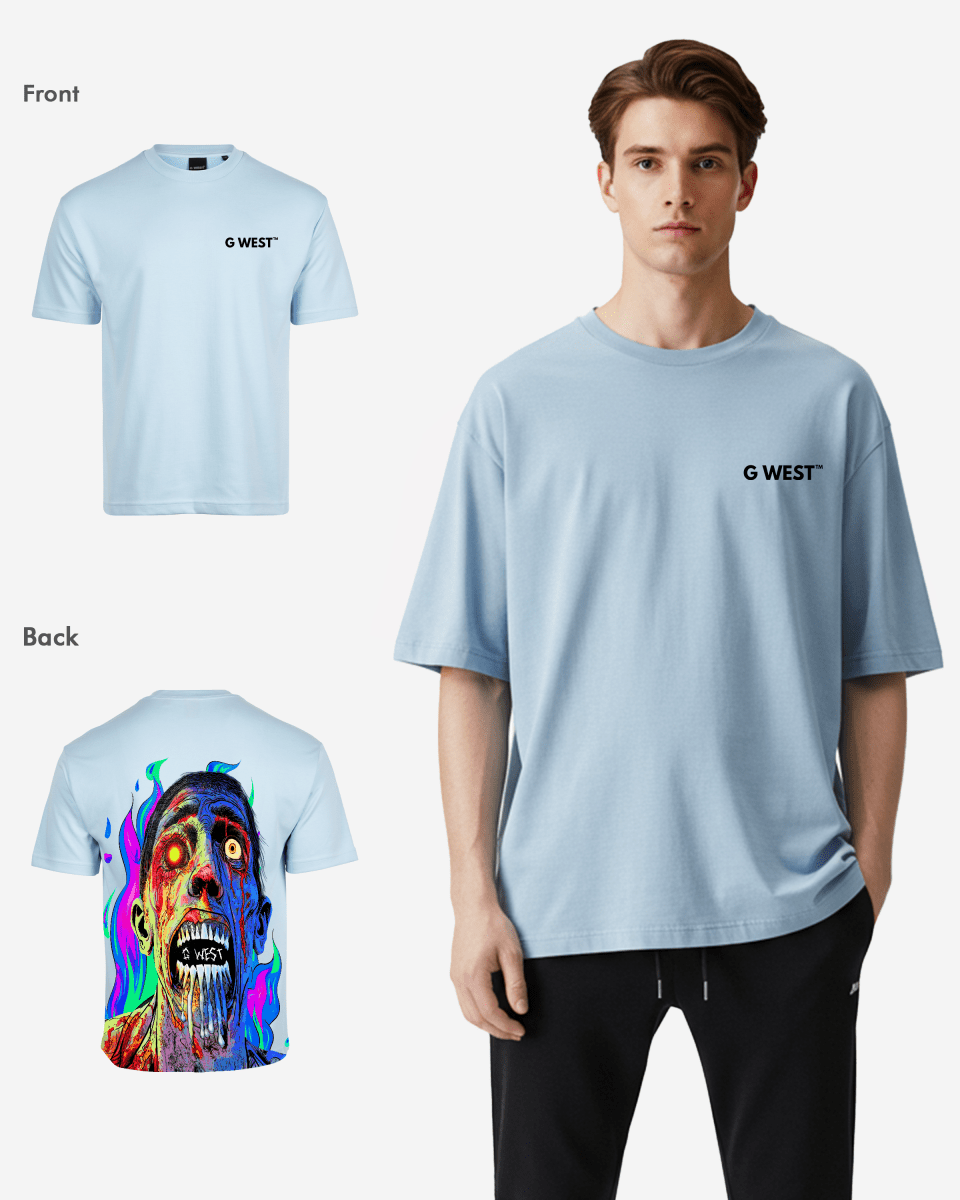 G West Oversized Flaming Zombie Tee