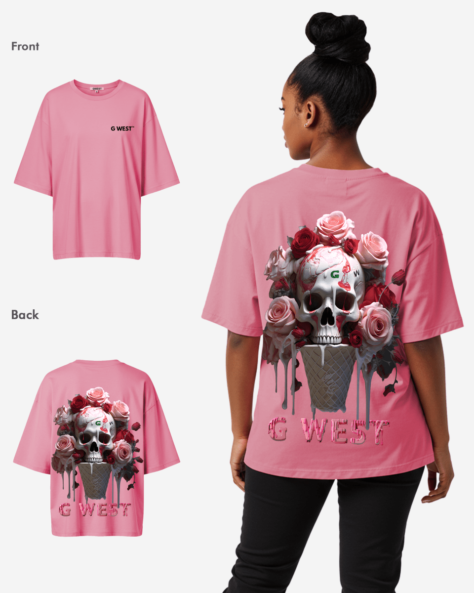 G West Oversized Ice Cream Skull Tee -WOMEN