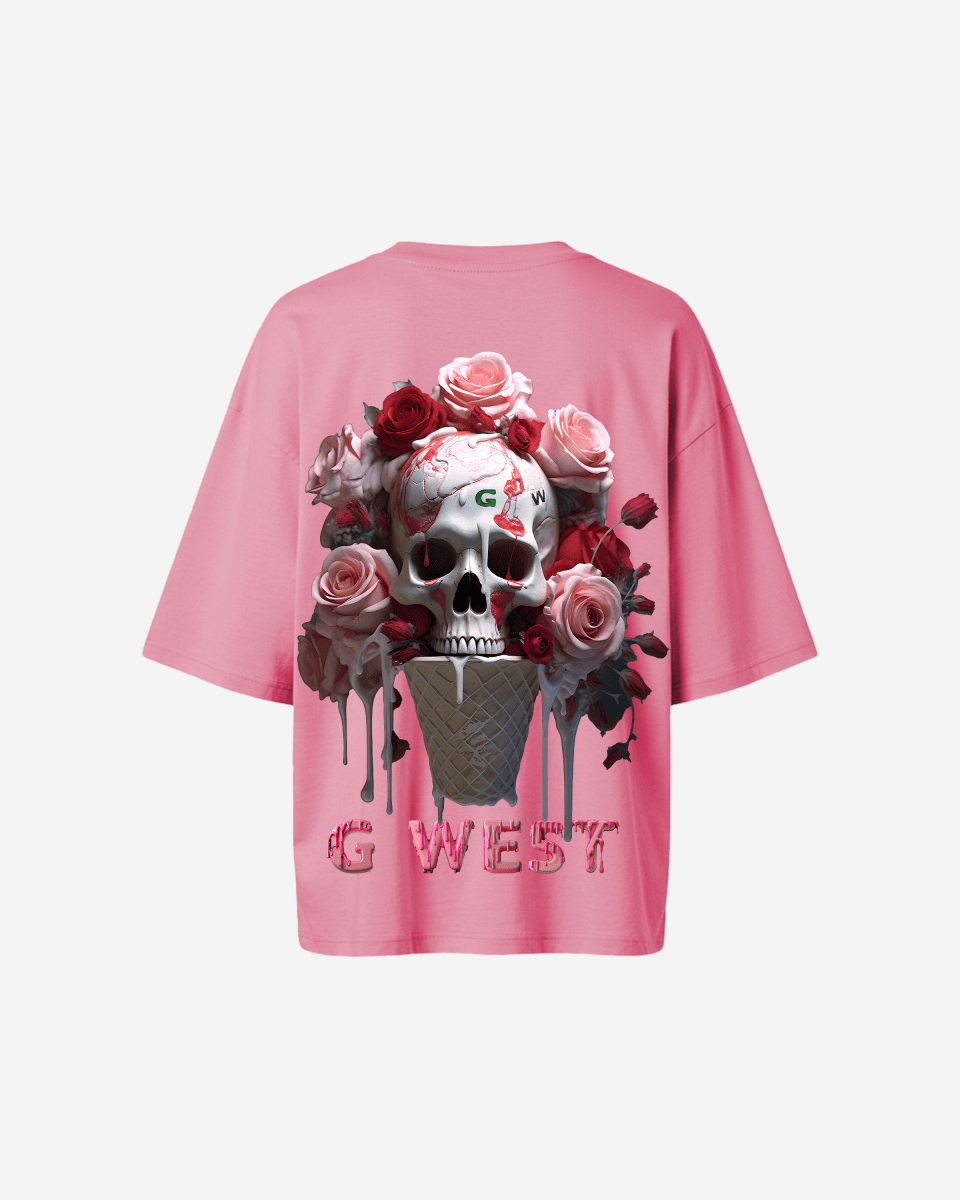 G West Oversized Ice Cream Skull Tee -WOMEN