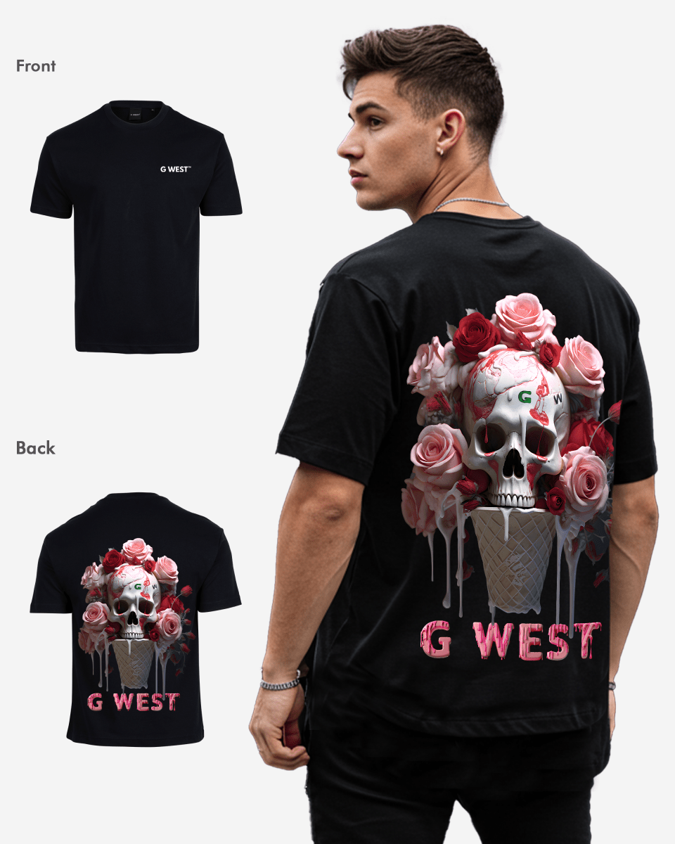 G West Oversized Ice Cream Skull Tee