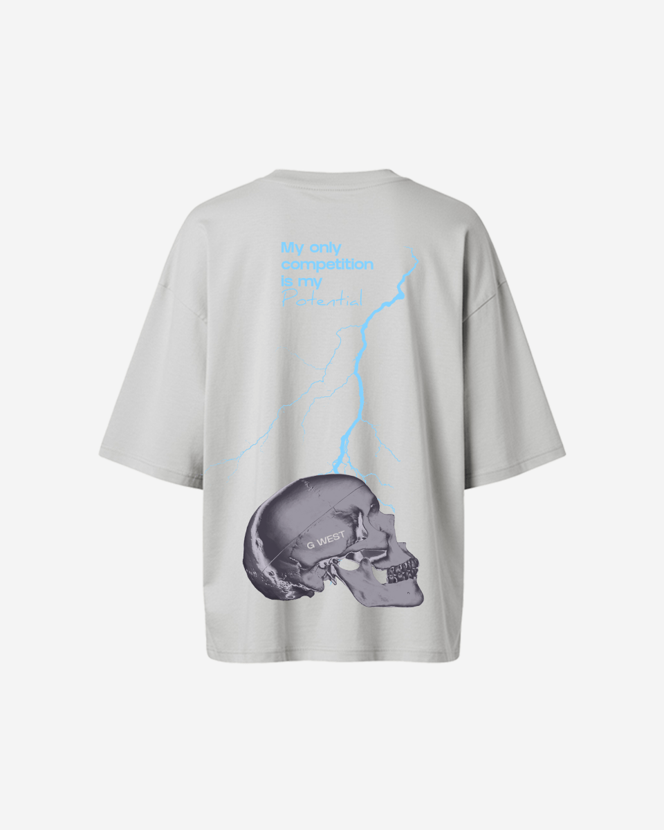 G West Oversized Lighting Skull Tee - Women