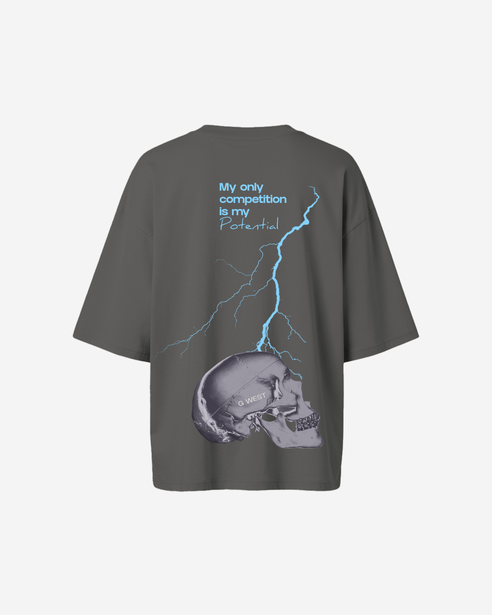 G West Oversized Lighting Skull Tee - Women