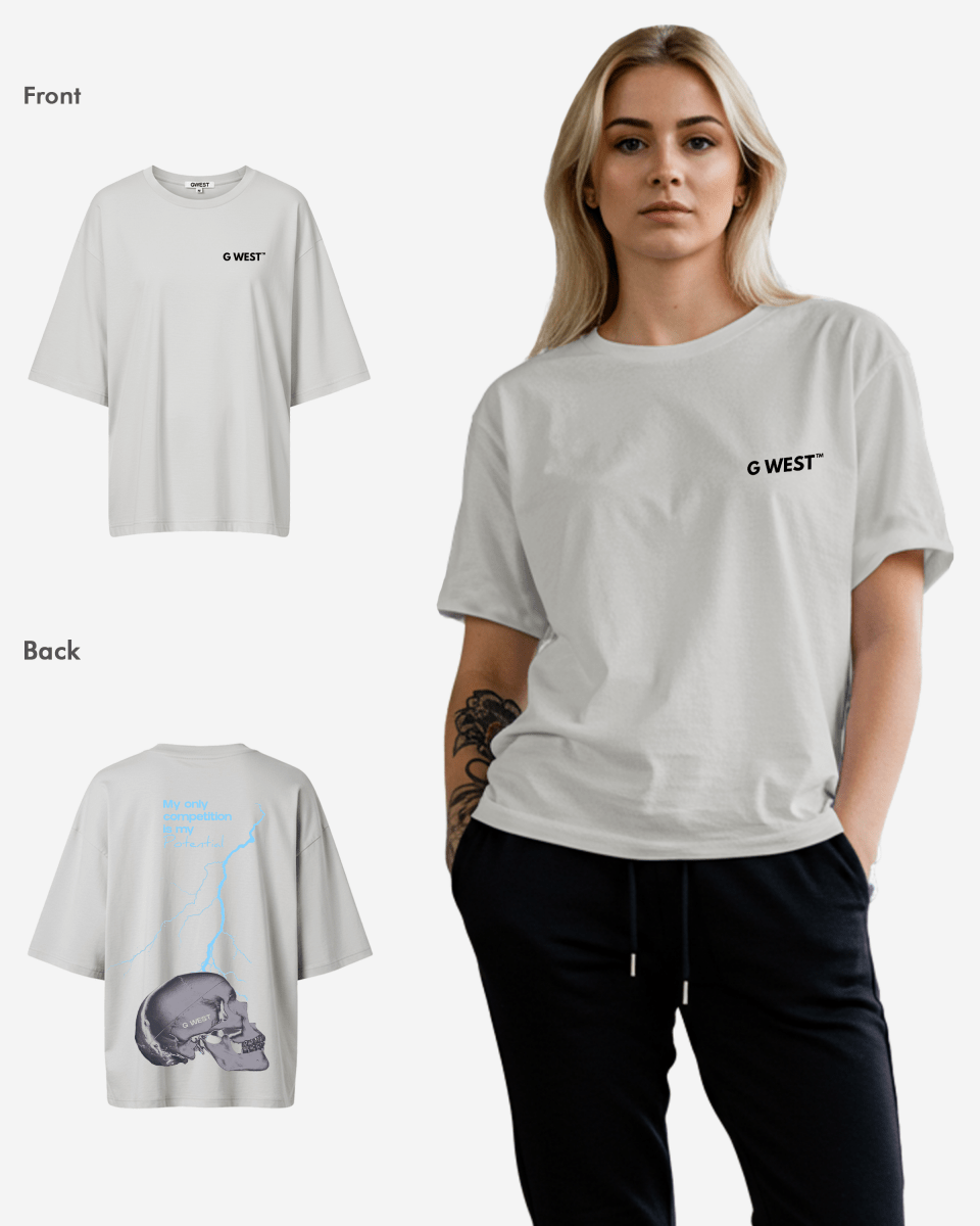 G West Oversized Lighting Skull Tee - Women