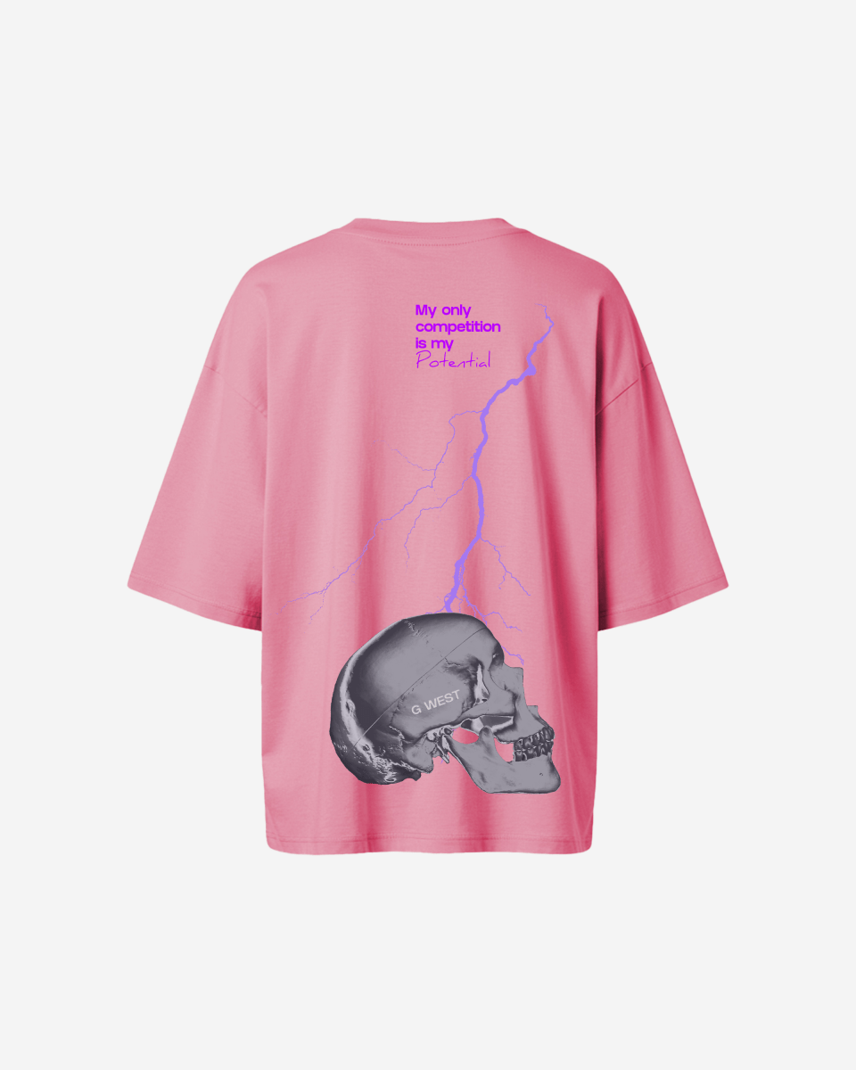G West Oversized Lighting Skull Tee - Women