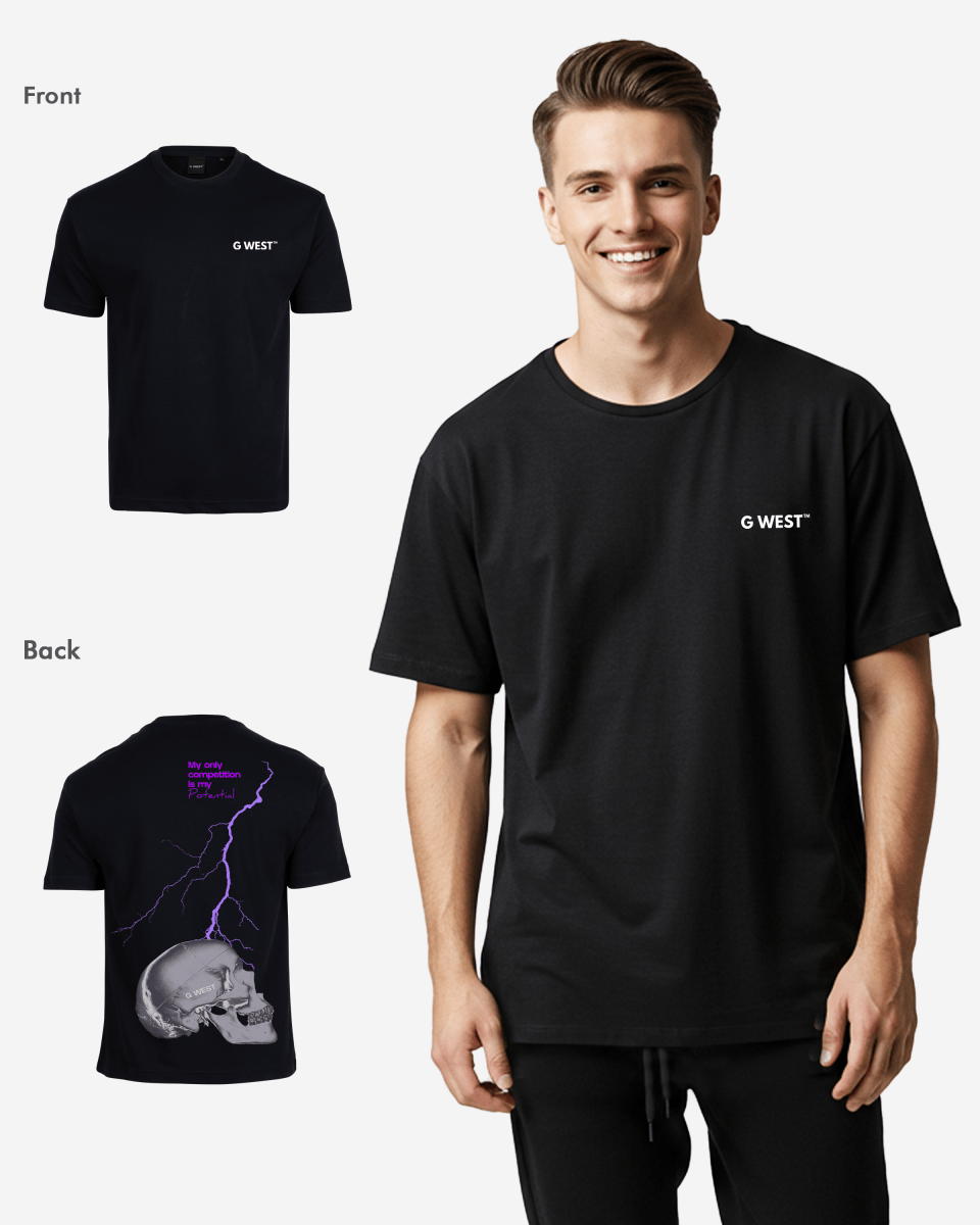 G West Oversized Lighting Skull Tee