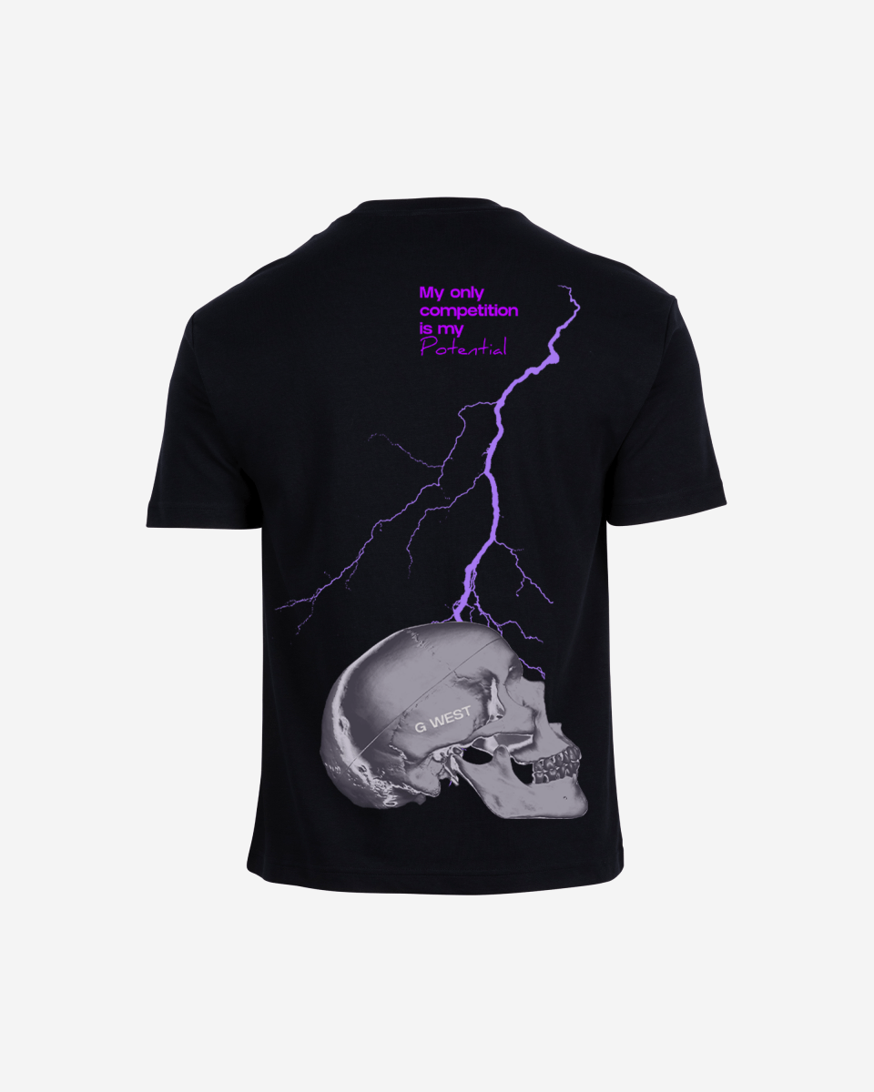 G West Oversized Lighting Skull Tee