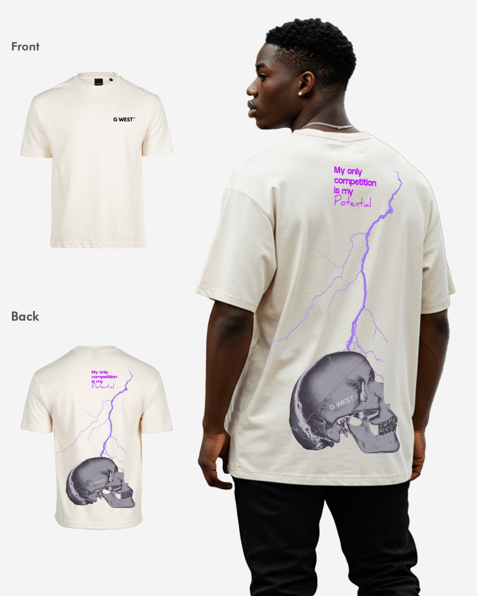 G West Oversized Lighting Skull Tee