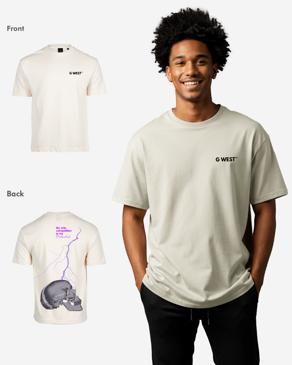 G West Oversized Lighting Skull Tee