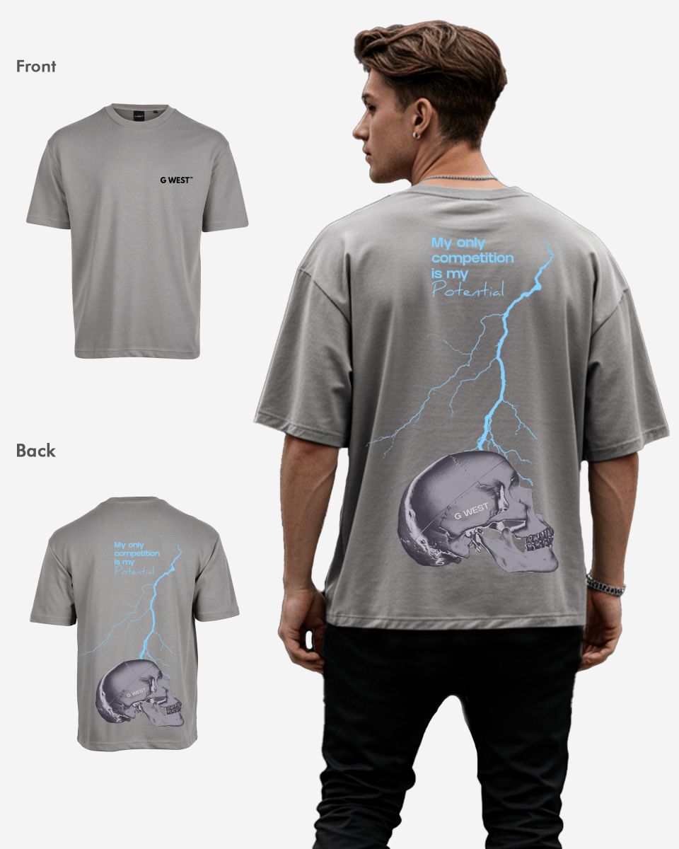 G West Oversized Lighting Skull Tee