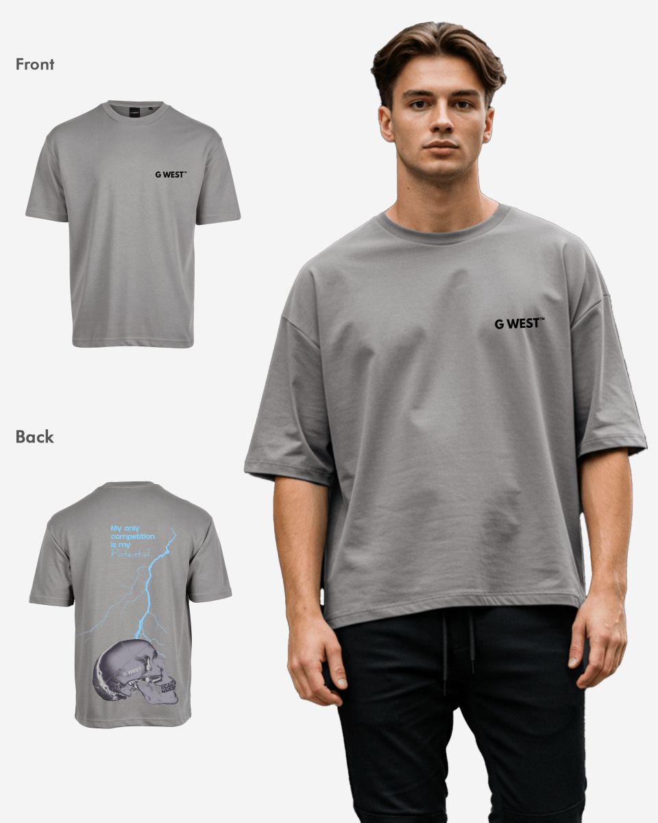 G West Oversized Lighting Skull Tee