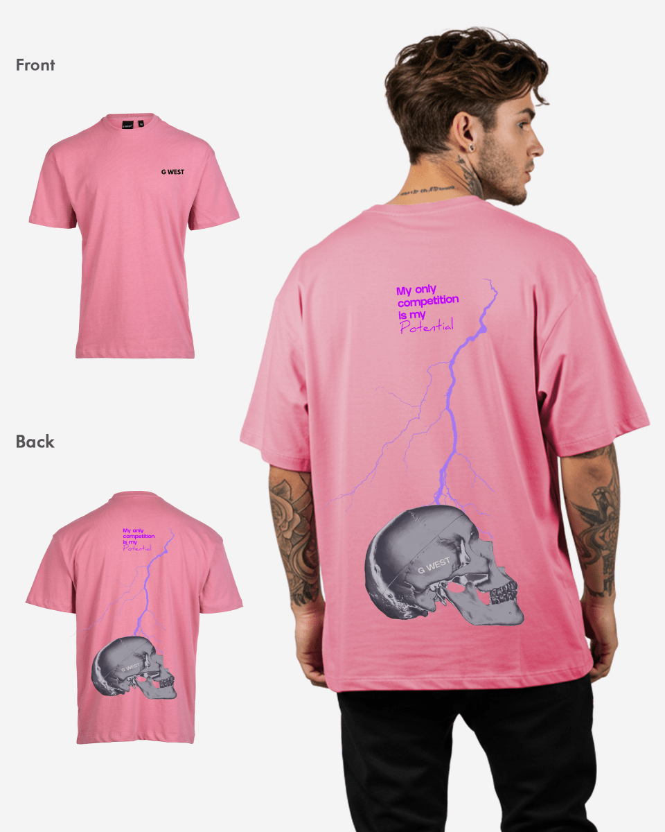 G West Oversized Lighting Skull Tee