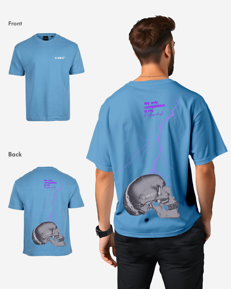 G West Oversized Lighting Skull Tee