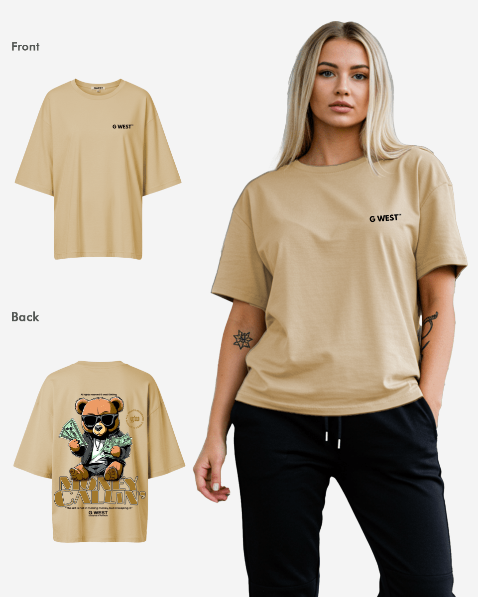 G West Womens Oversized Money Calling T Shirt