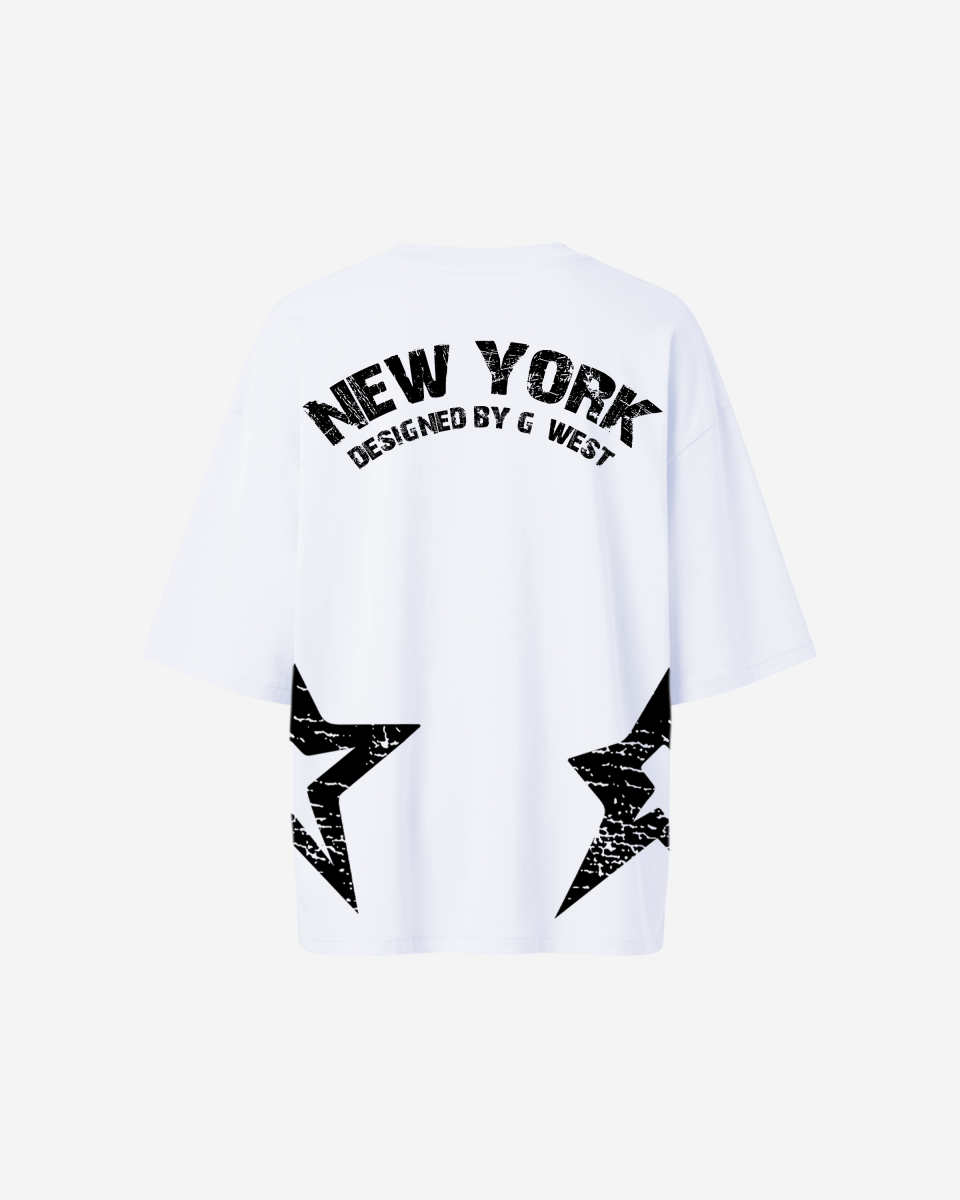 G West Oversized New York Arch Logo Tee  - WOMEN