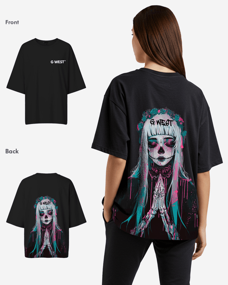 G West Oversized Praying Girl T Shirt  - WOMEN