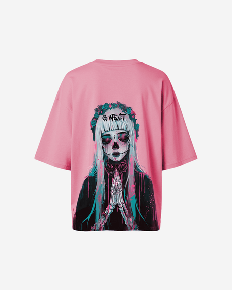 G West Oversized Praying Girl T Shirt  - WOMEN