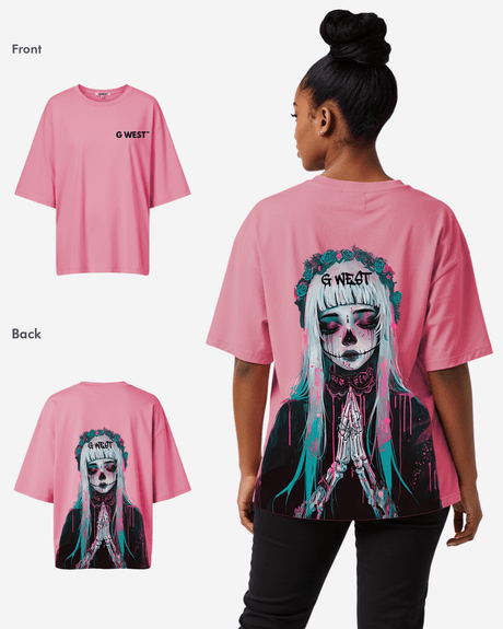 G West Oversized Praying Girl T Shirt  - WOMEN
