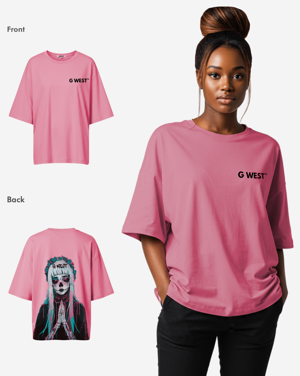 G West Oversized Praying Girl T Shirt  - WOMEN