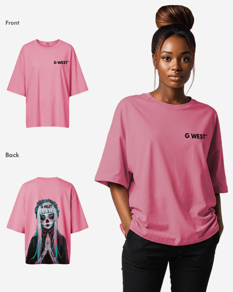 G West Oversized Praying Girl T Shirt  - WOMEN