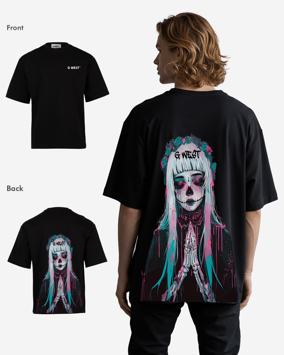 G West Oversized Praying Girl T Shirt