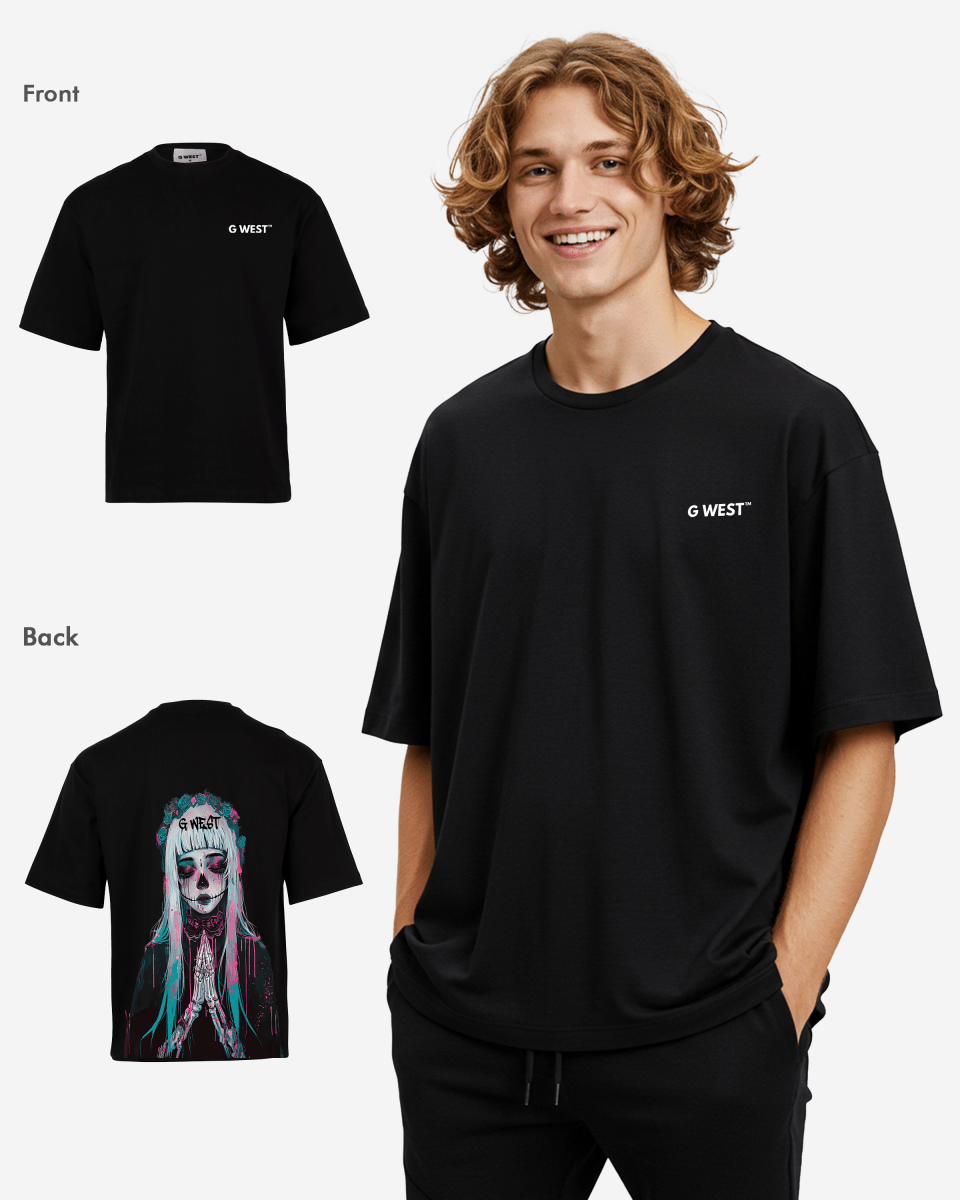 G West Oversized Praying Girl T Shirt