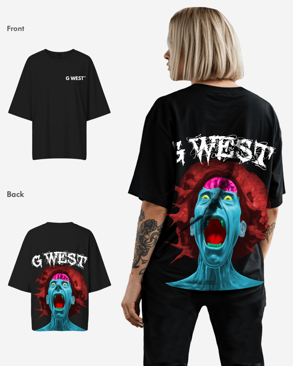 G West Oversized Premium Erupt Brain T-Shirt - WOMEN
