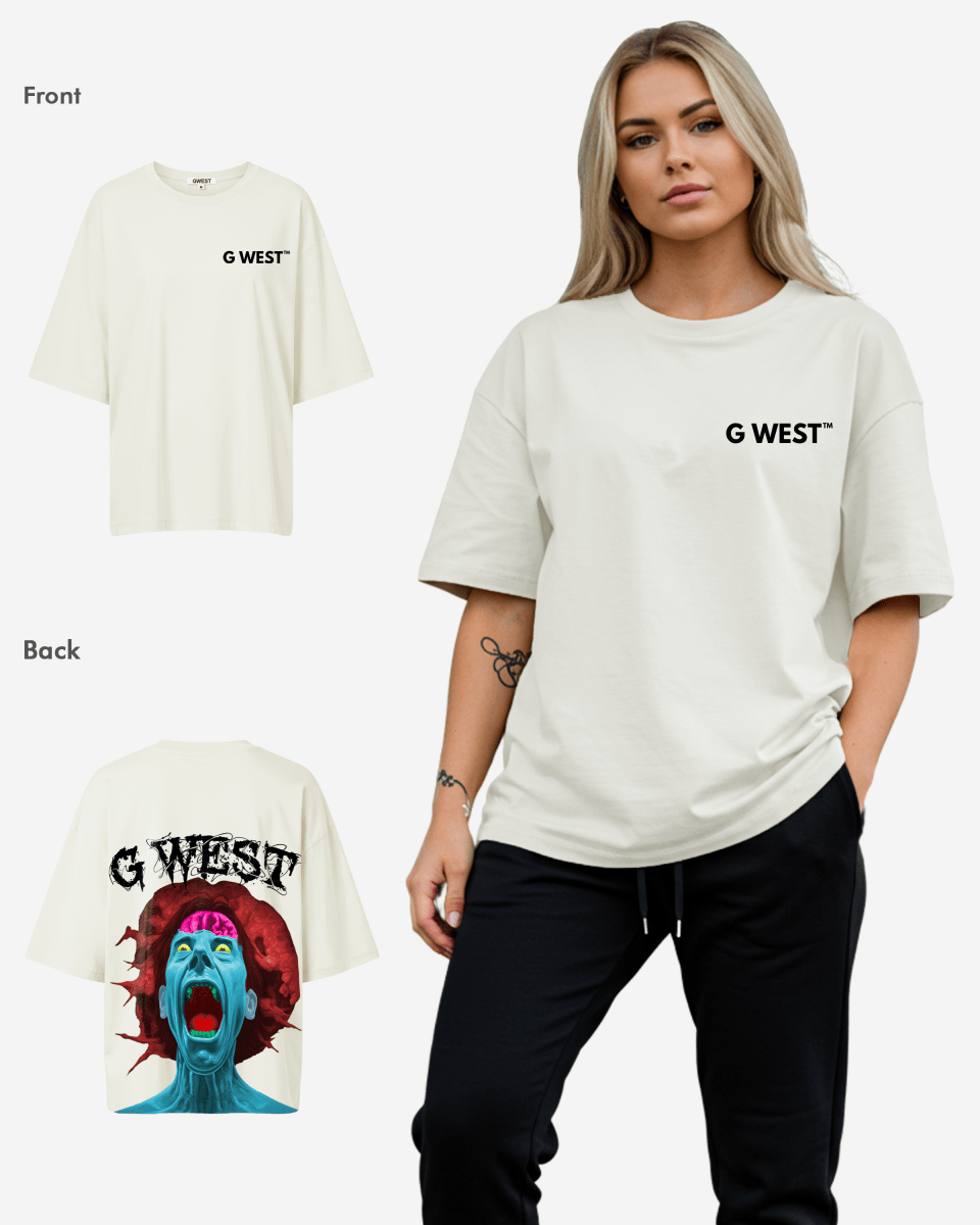 G West Oversized Premium Erupt Brain T-Shirt - WOMEN
