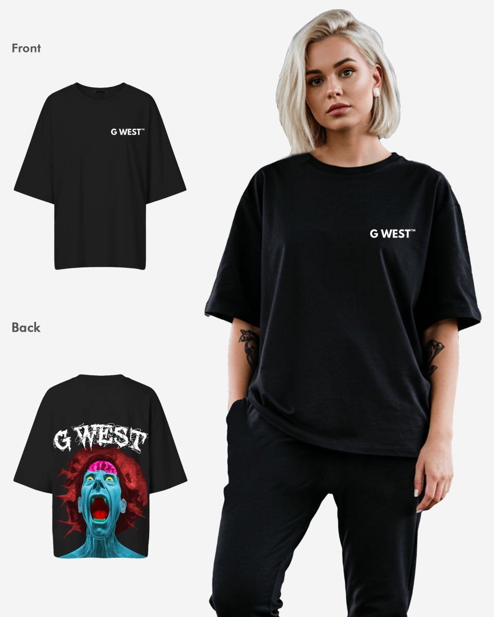 G West Oversized Premium Erupt Brain T-Shirt - WOMEN