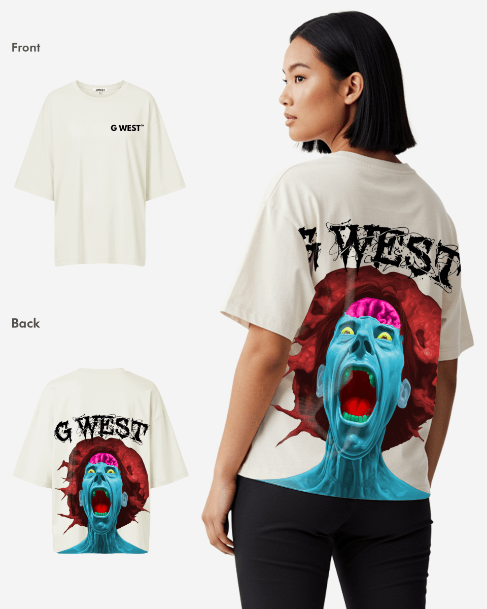 G West Oversized Premium Erupt Brain T-Shirt - WOMEN