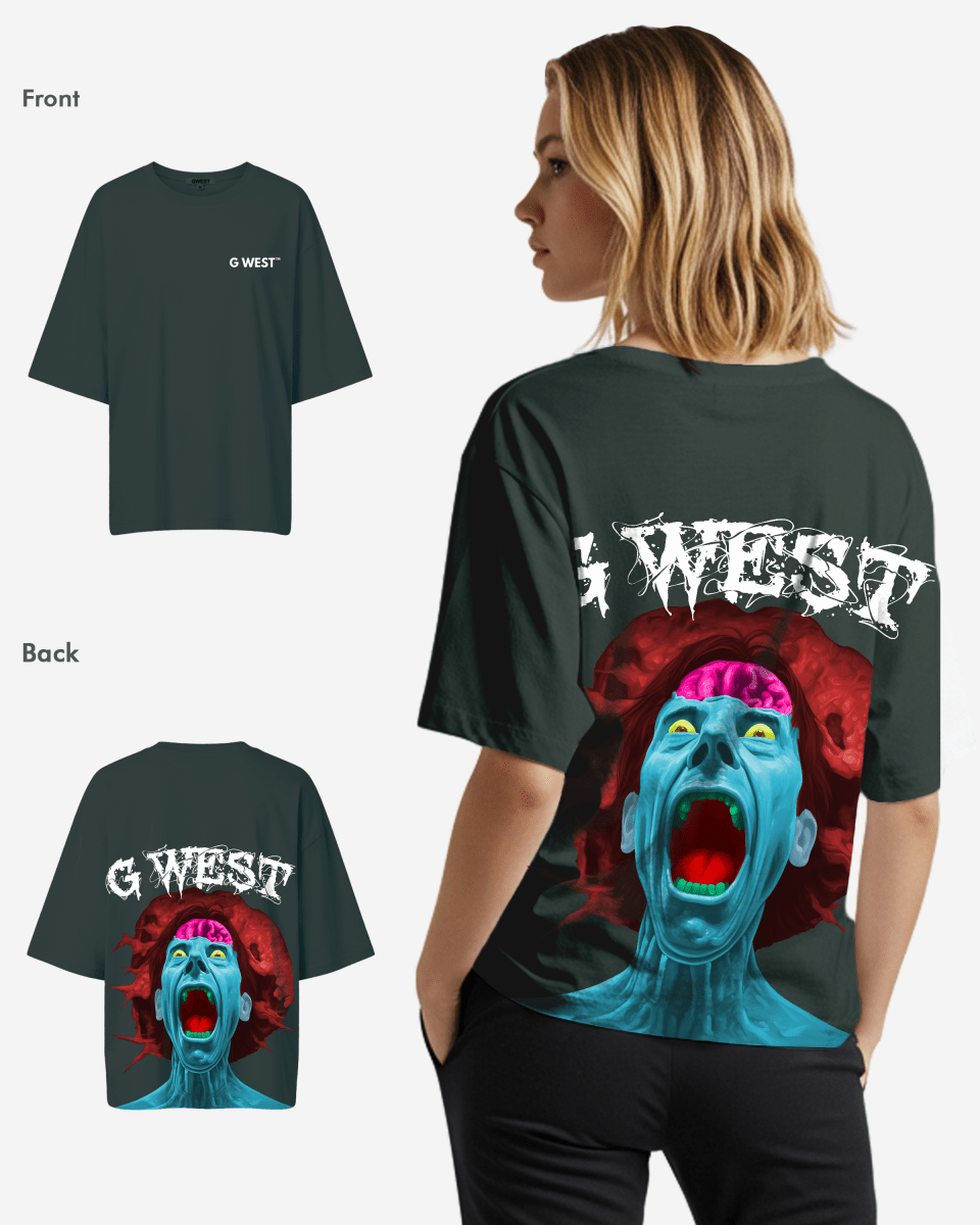 G West Oversized Premium Erupt Brain T-Shirt - WOMEN