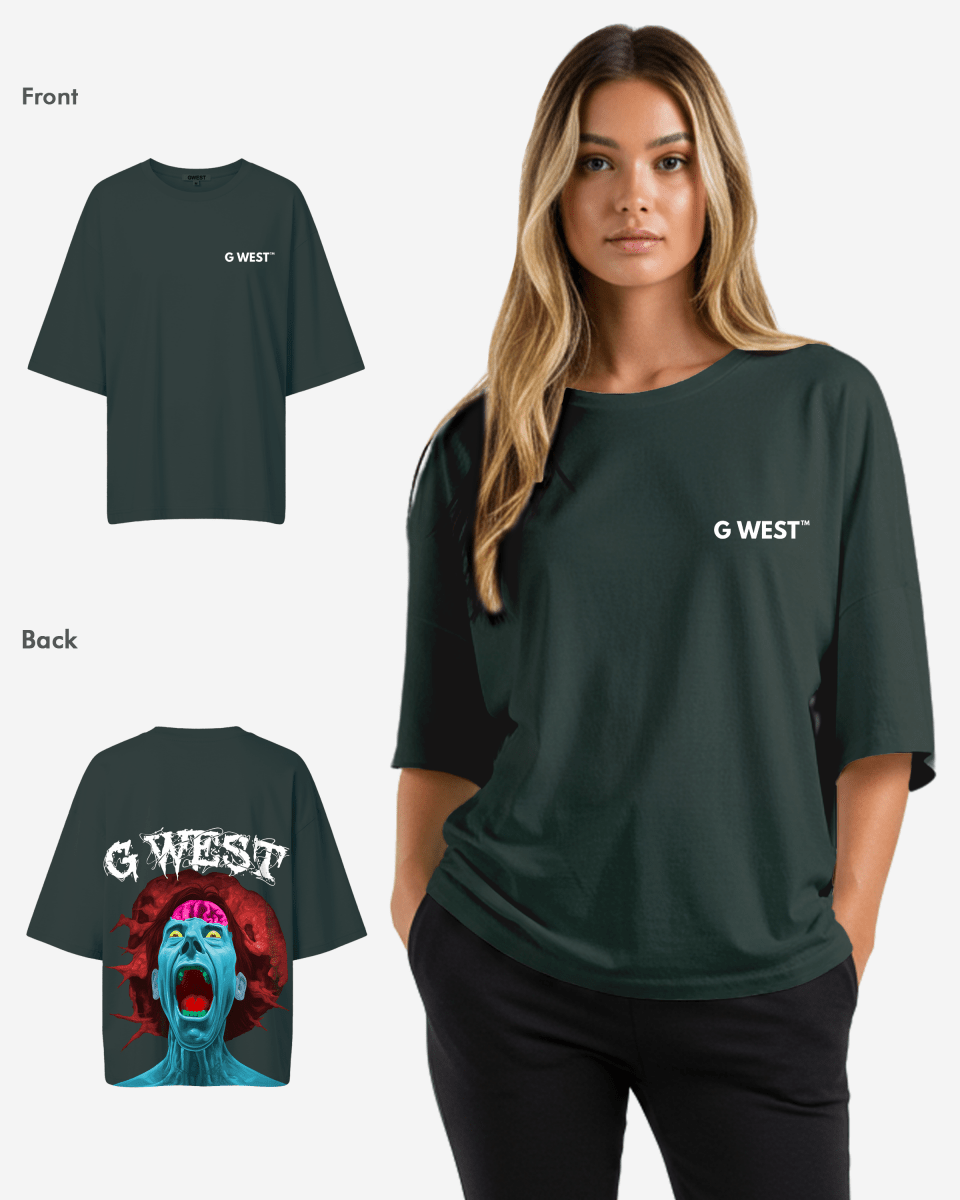 G West Oversized Premium Erupt Brain T-Shirt - WOMEN