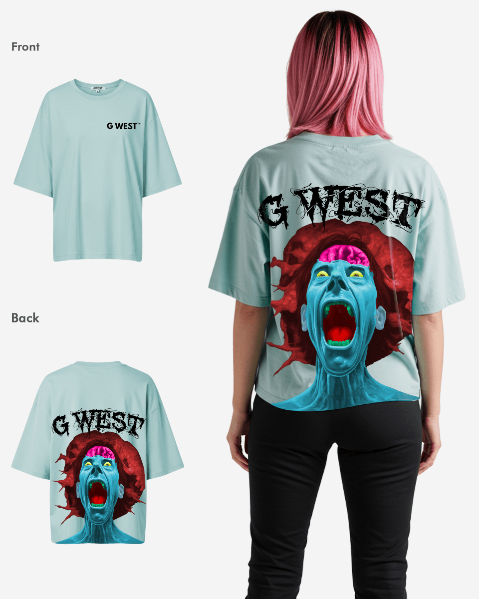 G West Oversized Premium Erupt Brain T-Shirt - WOMEN