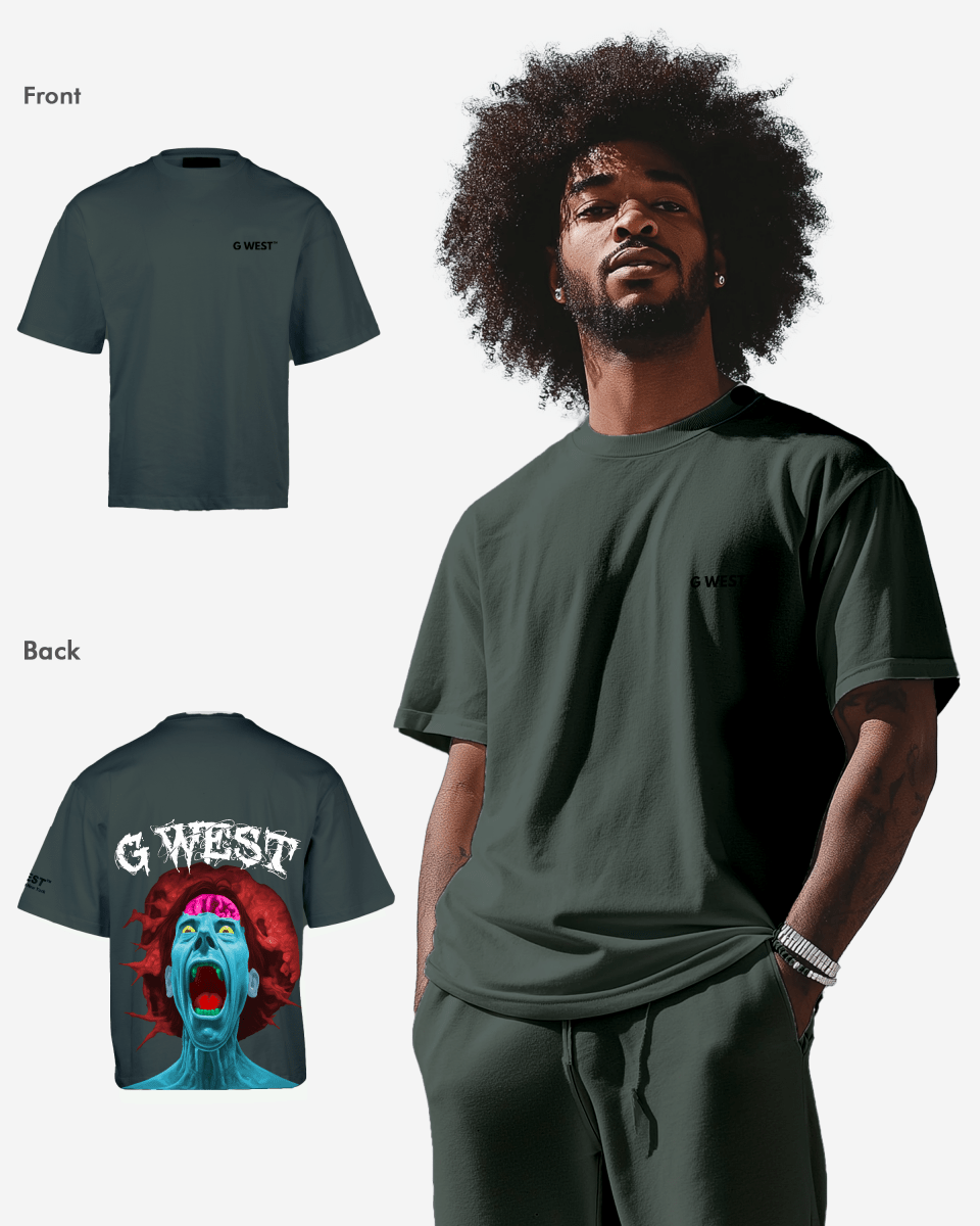 G West Oversized Premium Erupt Brain T-Shirt