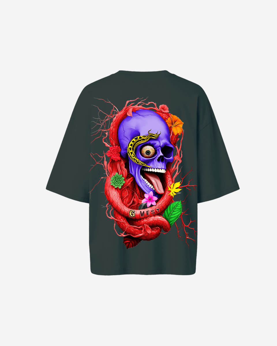 G West Oversized Premium Snake Skull T-Shirt - WOMEN