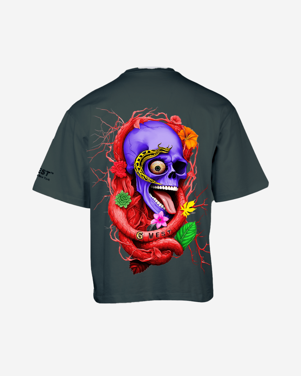 G WEST OVERSIZED PREMIUM SNAKE SKULL T-SHIRT