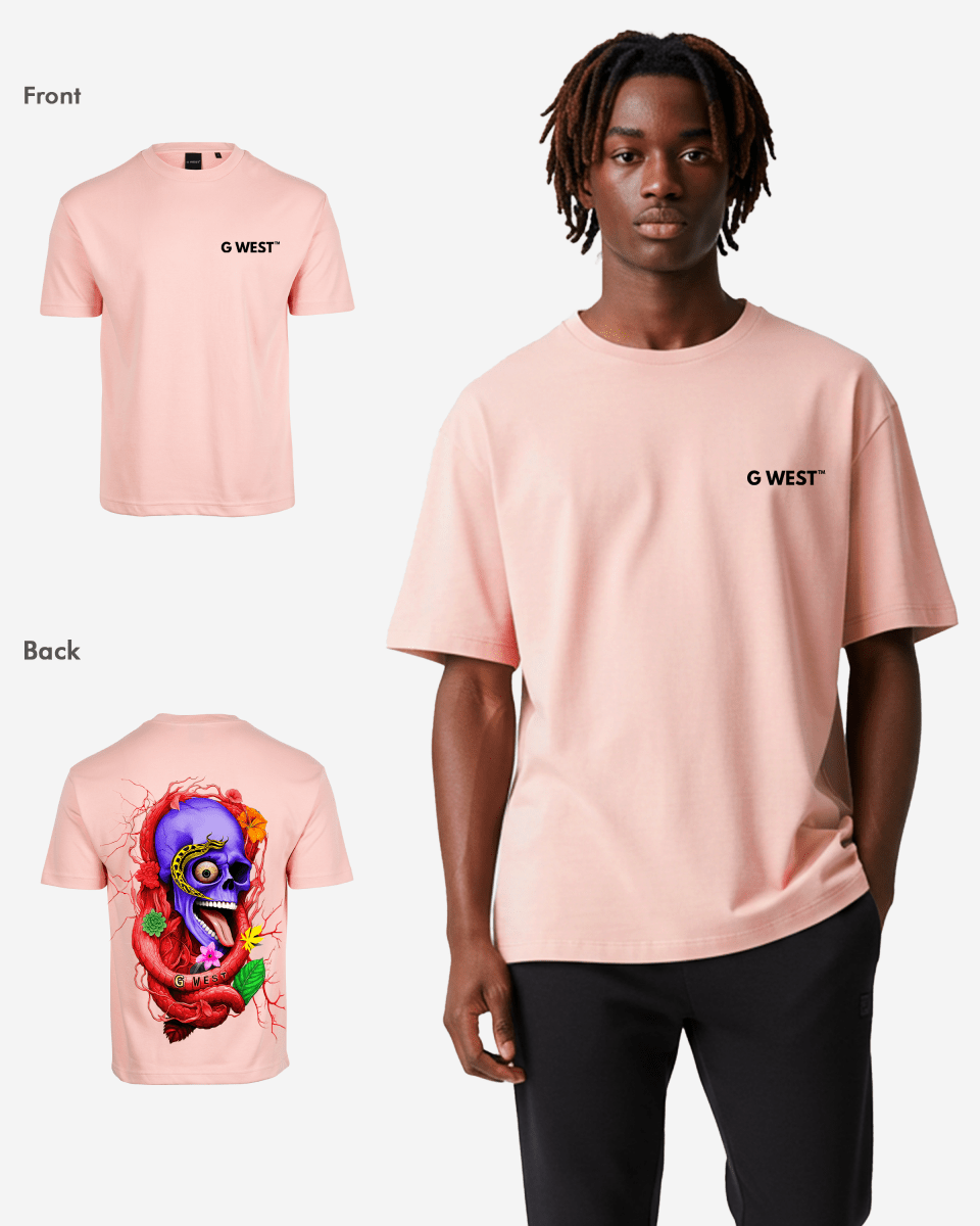 G WEST OVERSIZED PREMIUM SNAKE SKULL T-SHIRT