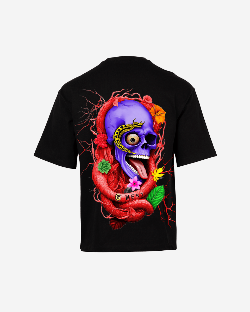 G WEST OVERSIZED PREMIUM SNAKE SKULL T-SHIRT