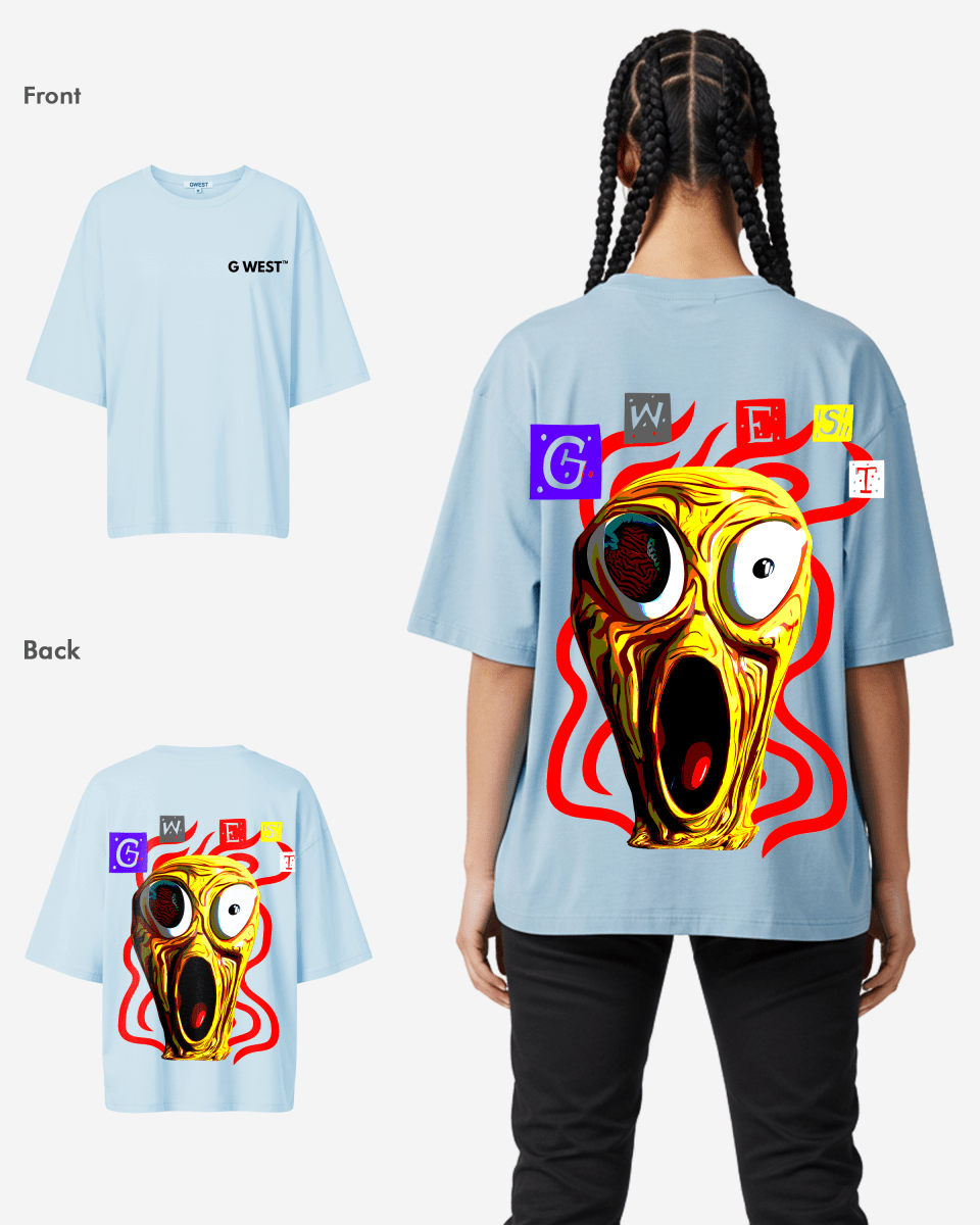 G West Oversized Premium T Shirt Scary Face - WOMEN