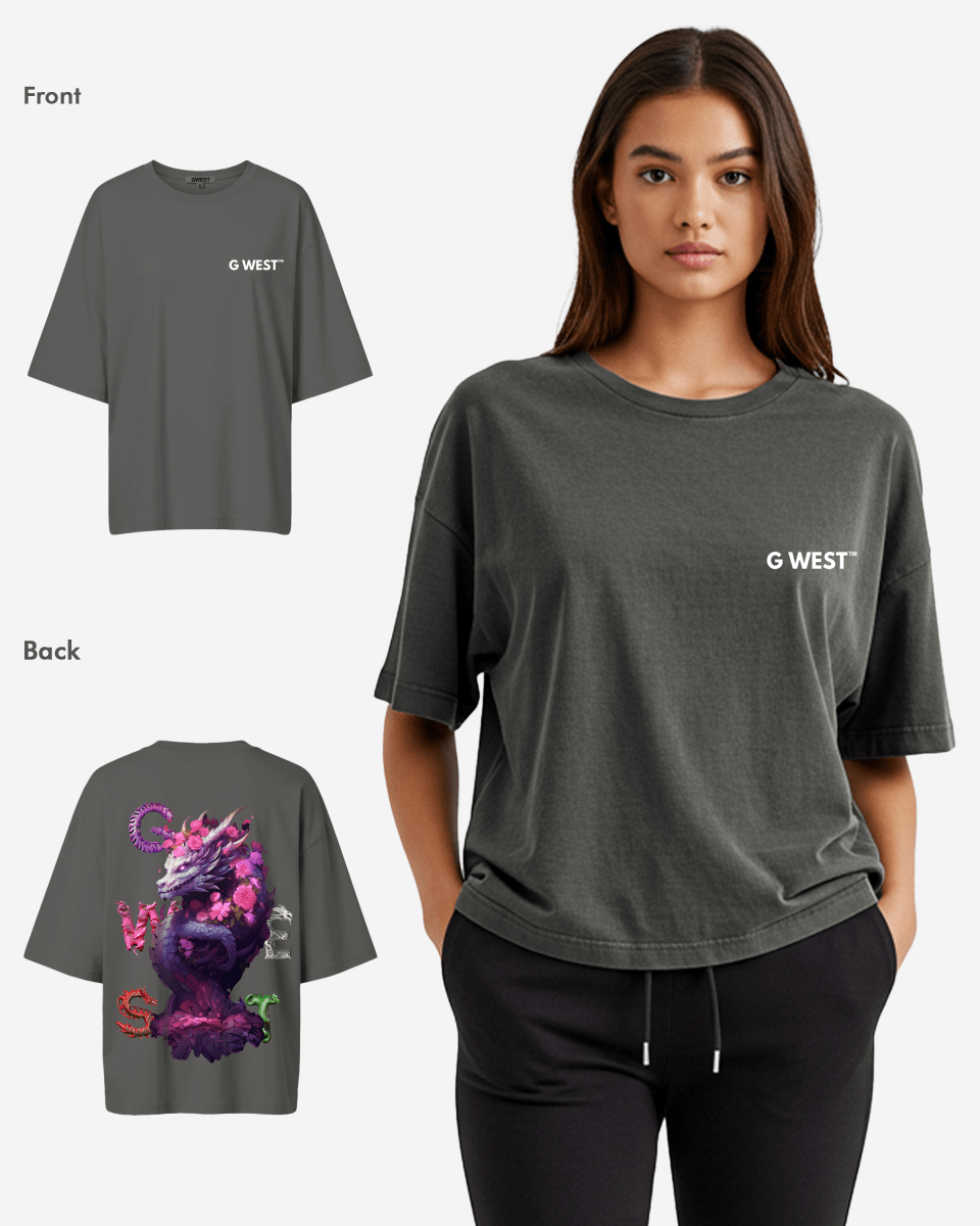 G West Oversized Purple Dragon Tee - Women
