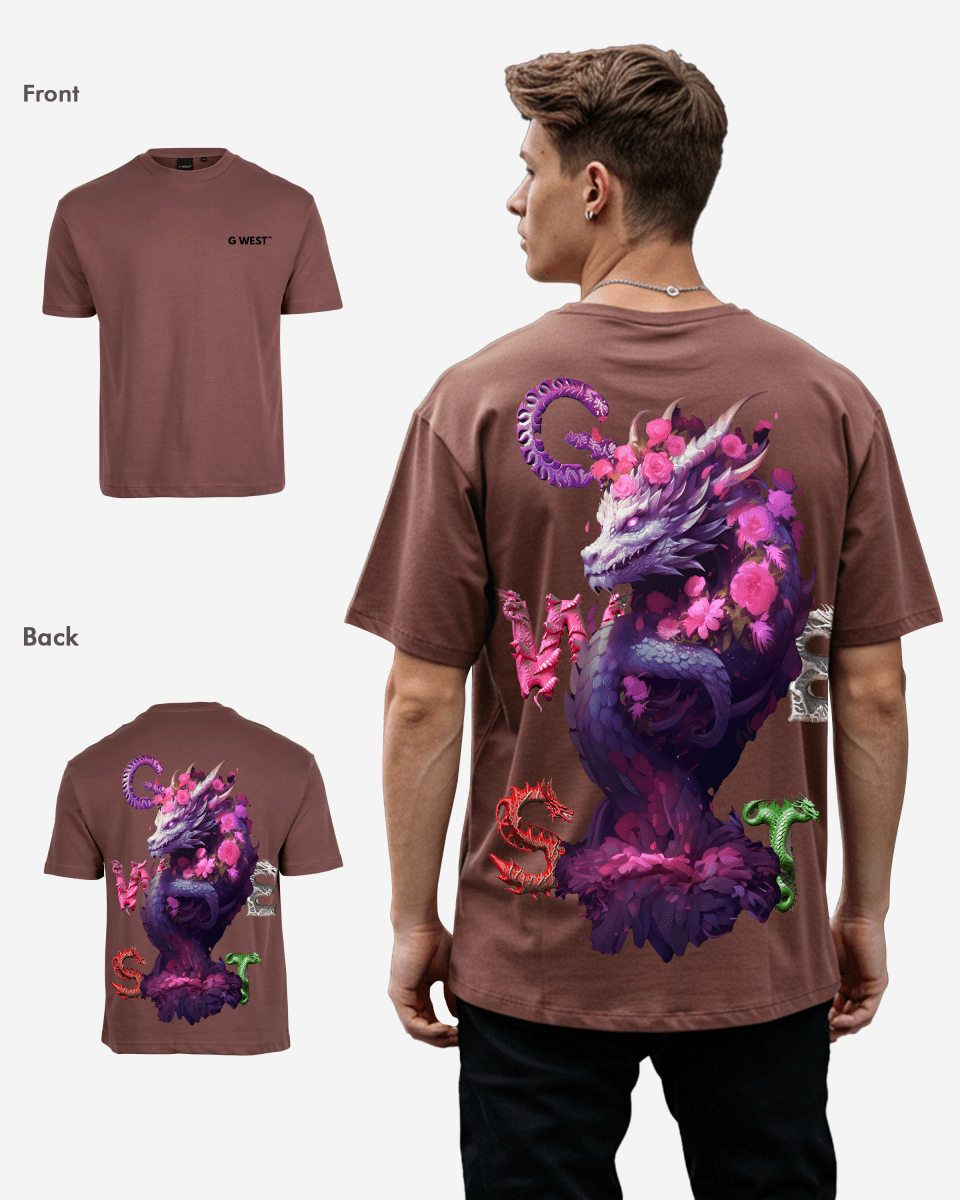 G West Oversized Purple Dragon Tee