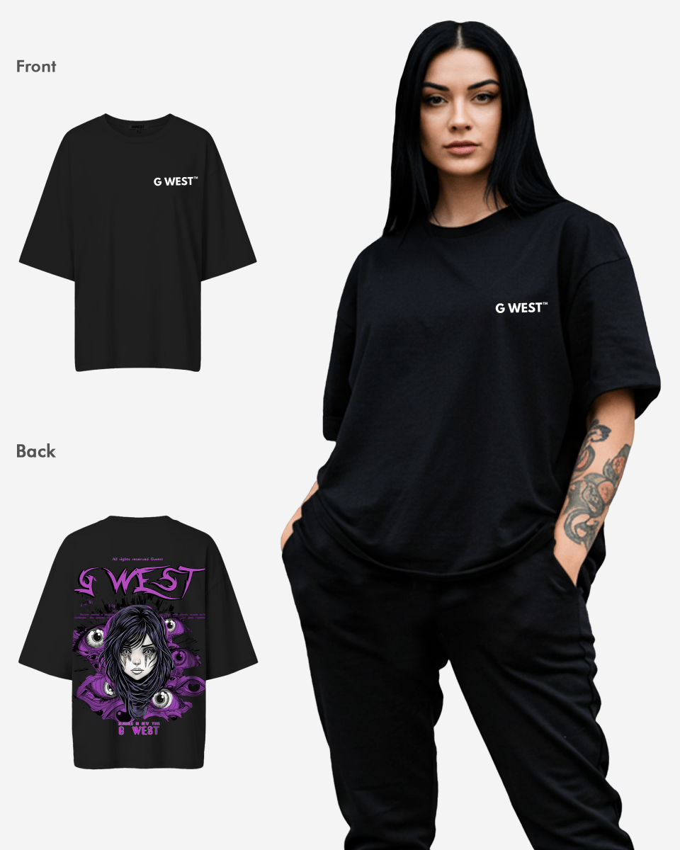 G West Oversized Purple Eye Tee - WOMEN