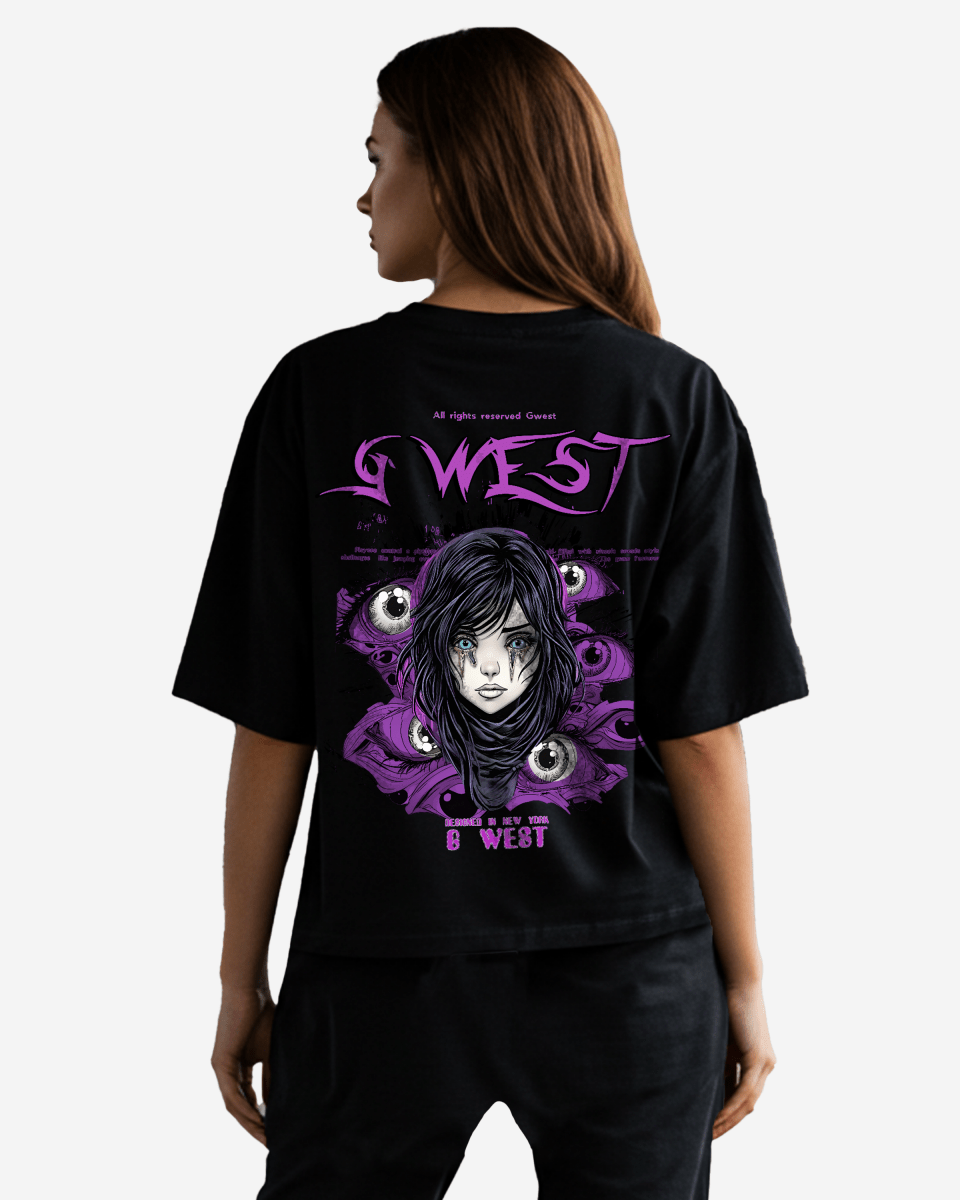 G West Oversized Purple Eye Tee - WOMEN