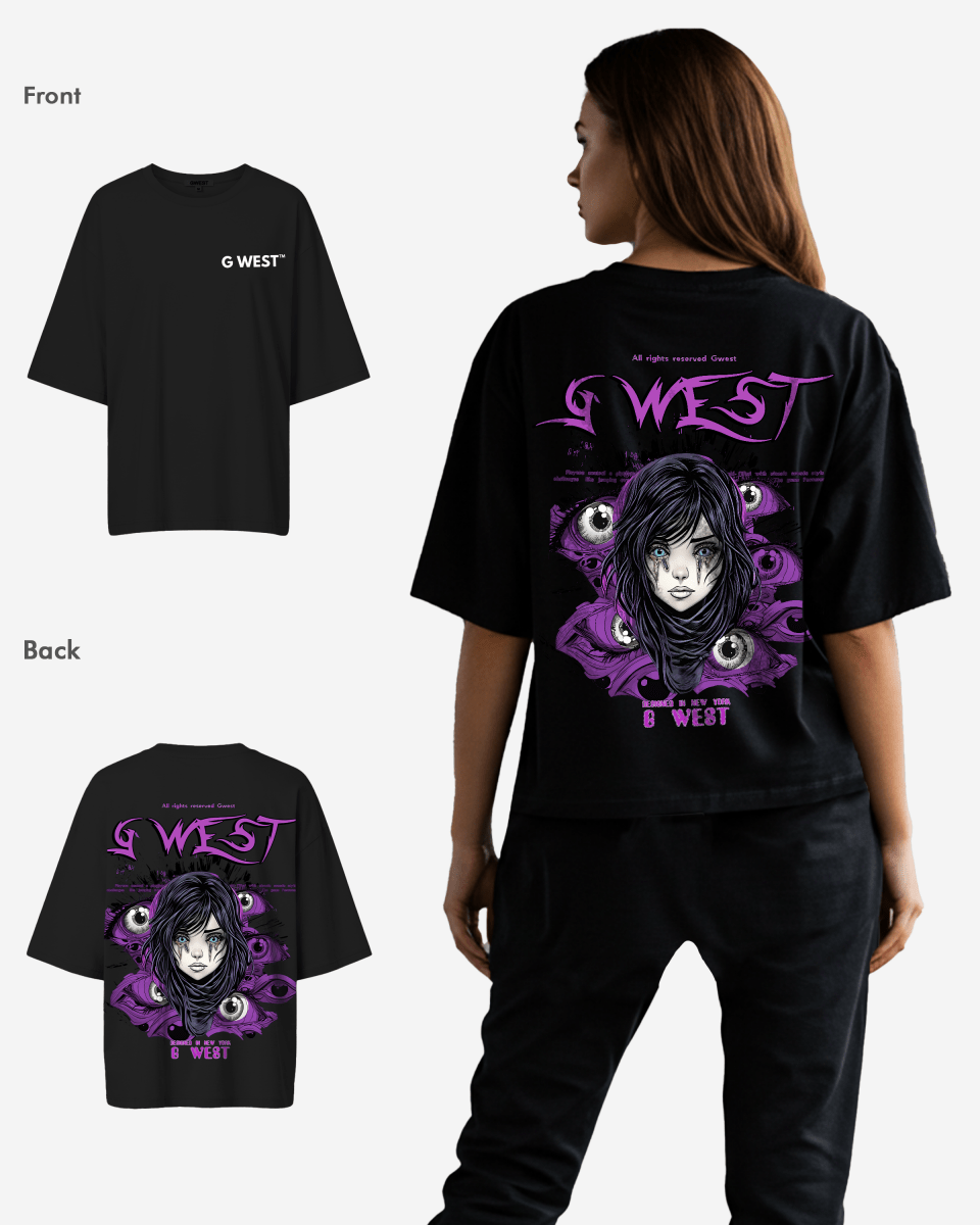 G West Oversized Purple Eye Tee - WOMEN