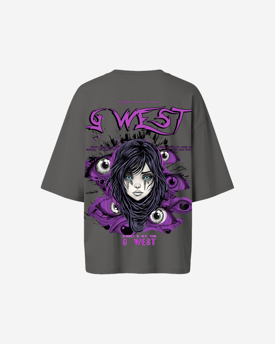 G West Oversized Purple Eye Tee - WOMEN