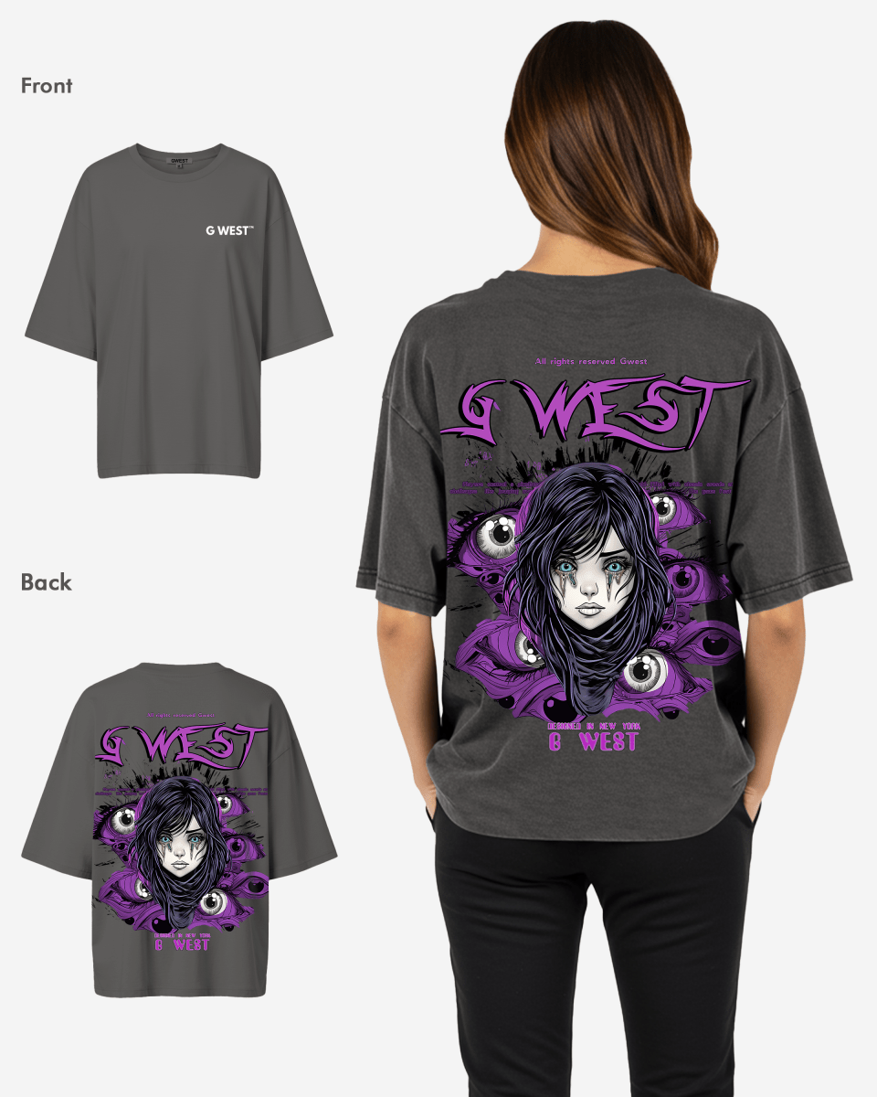 G West Oversized Purple Eye Tee - WOMEN