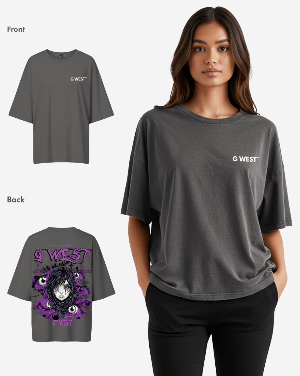 G West Oversized Purple Eye Tee - WOMEN