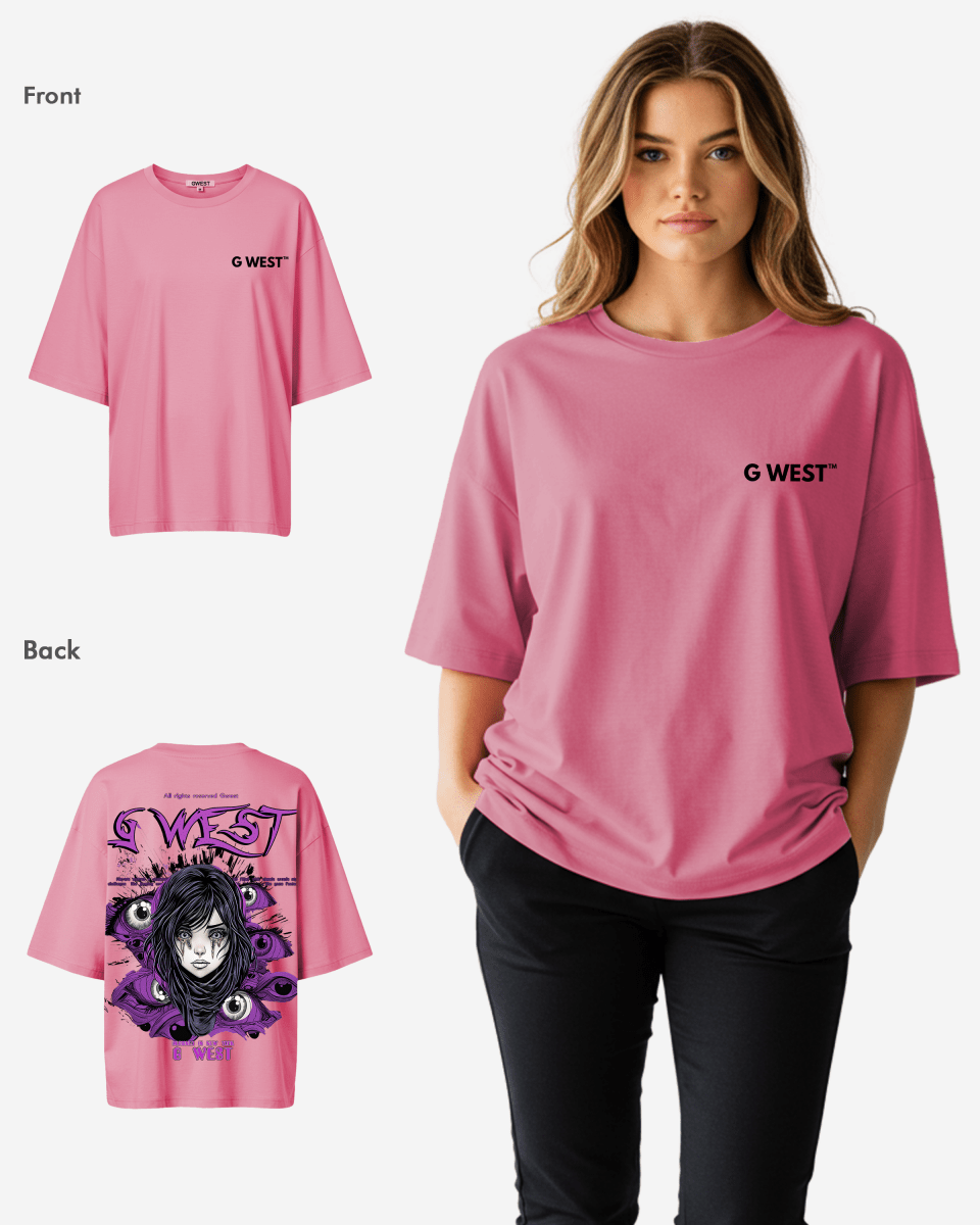 G West Oversized Purple Eye Tee - WOMEN