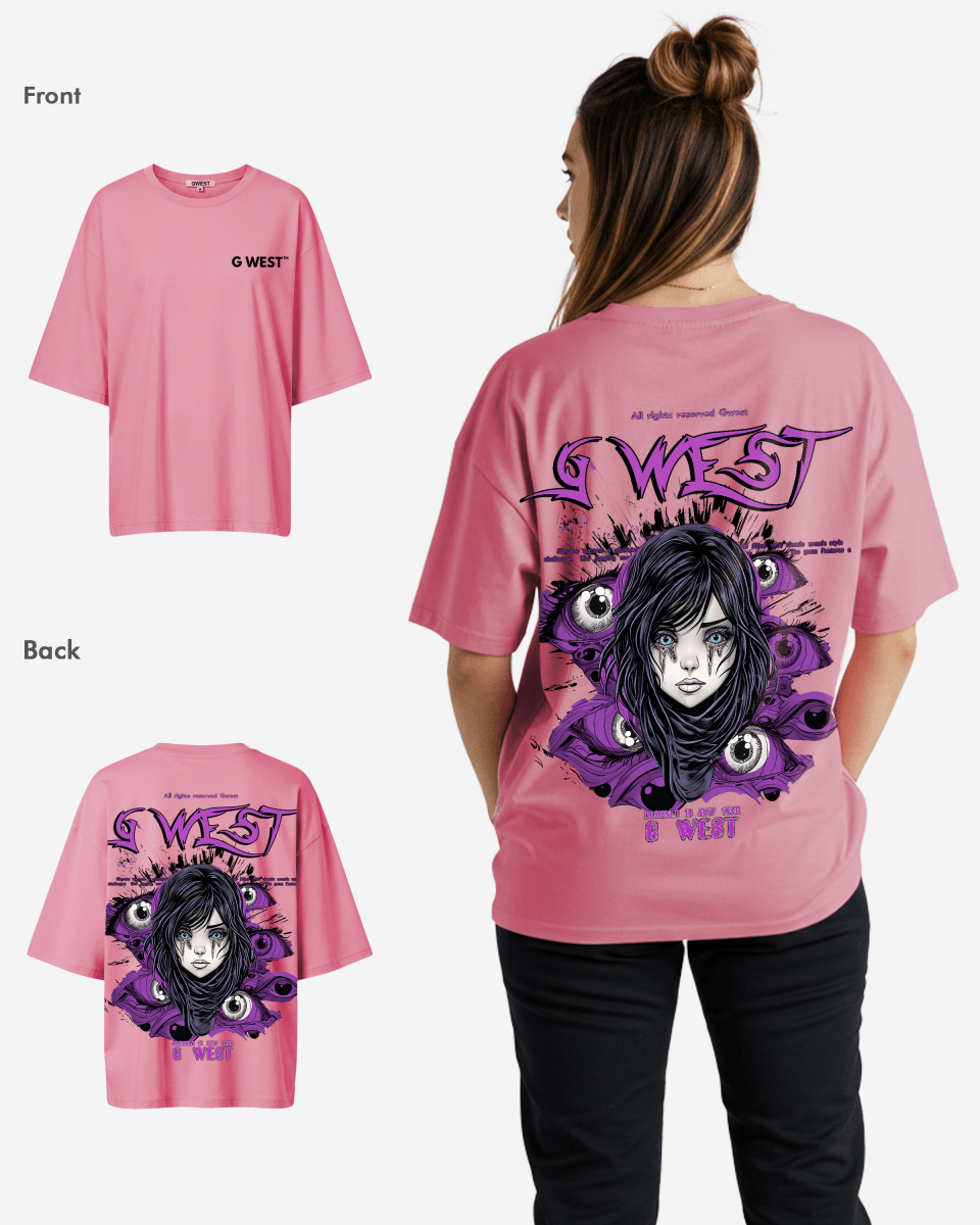 G West Oversized Purple Eye Tee - WOMEN